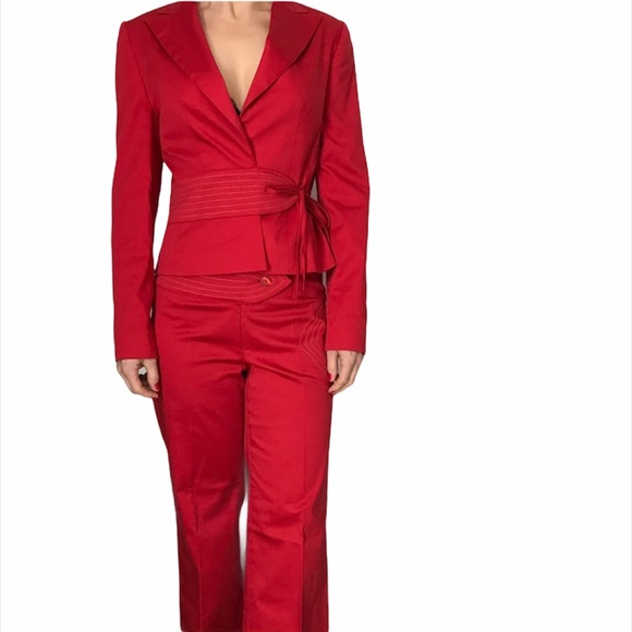 Makalu European Fashion House Other - Red Suit Jacket and Matching Pants Size 4